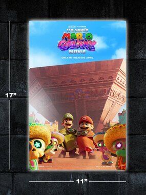Super Mario Galaxy movie poster - 11x17 wall art print merch video game bowser